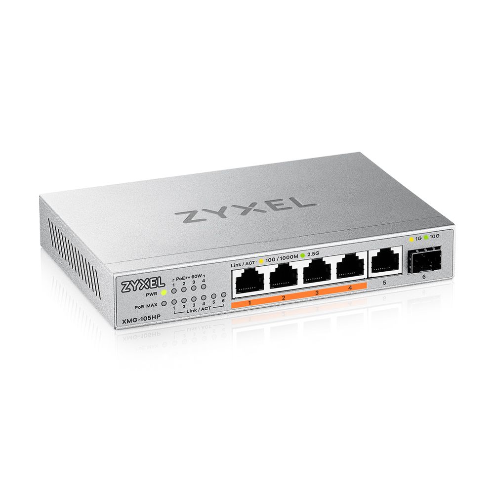 ZyXEL XMG-105HP 5 Port 10/2,5G MultiGig PoE++ unmanaged Switch