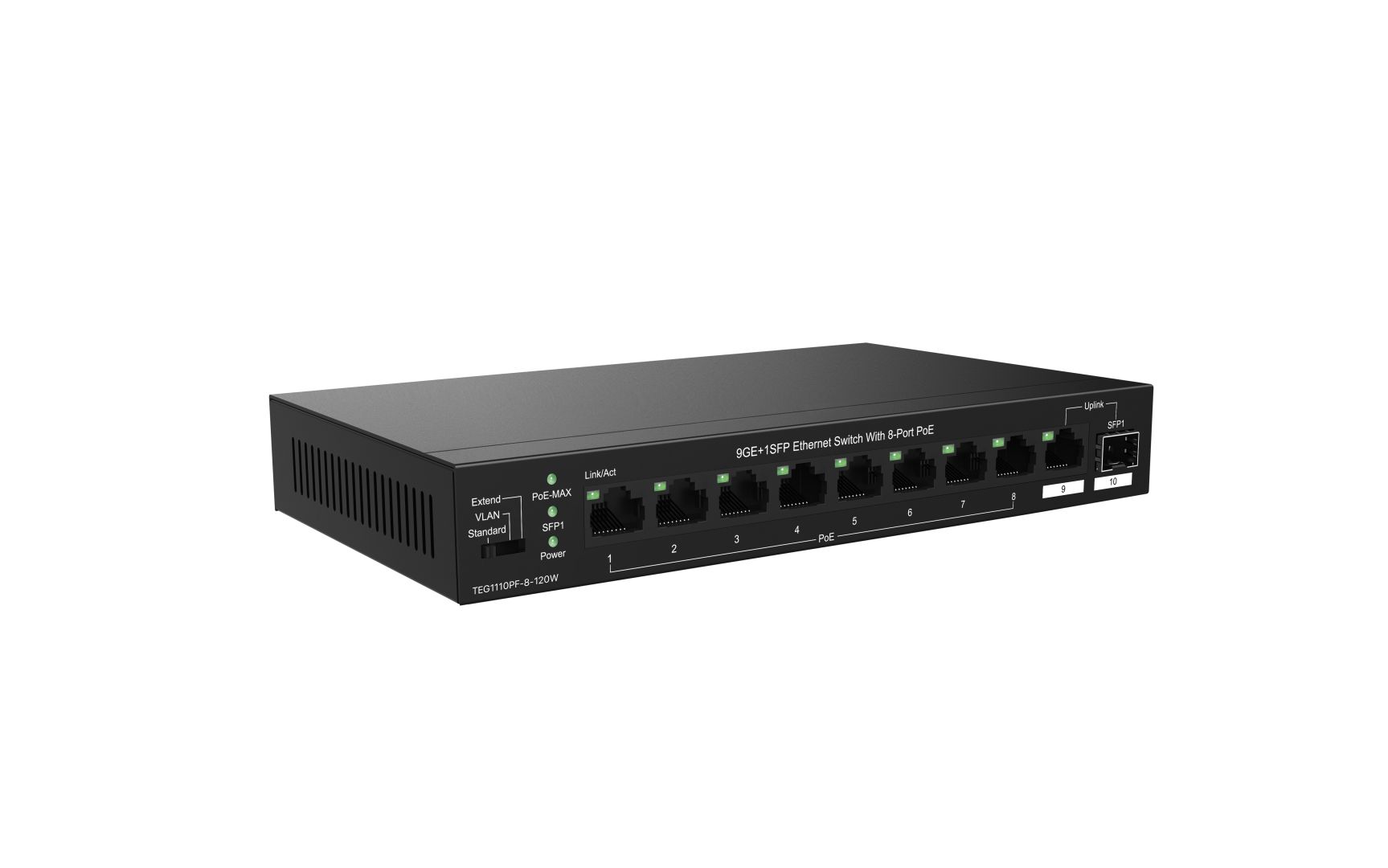 Tenda TEG1110PF-8-120W  9GE+1SFP Ethernet Switch With 8-Port PoE