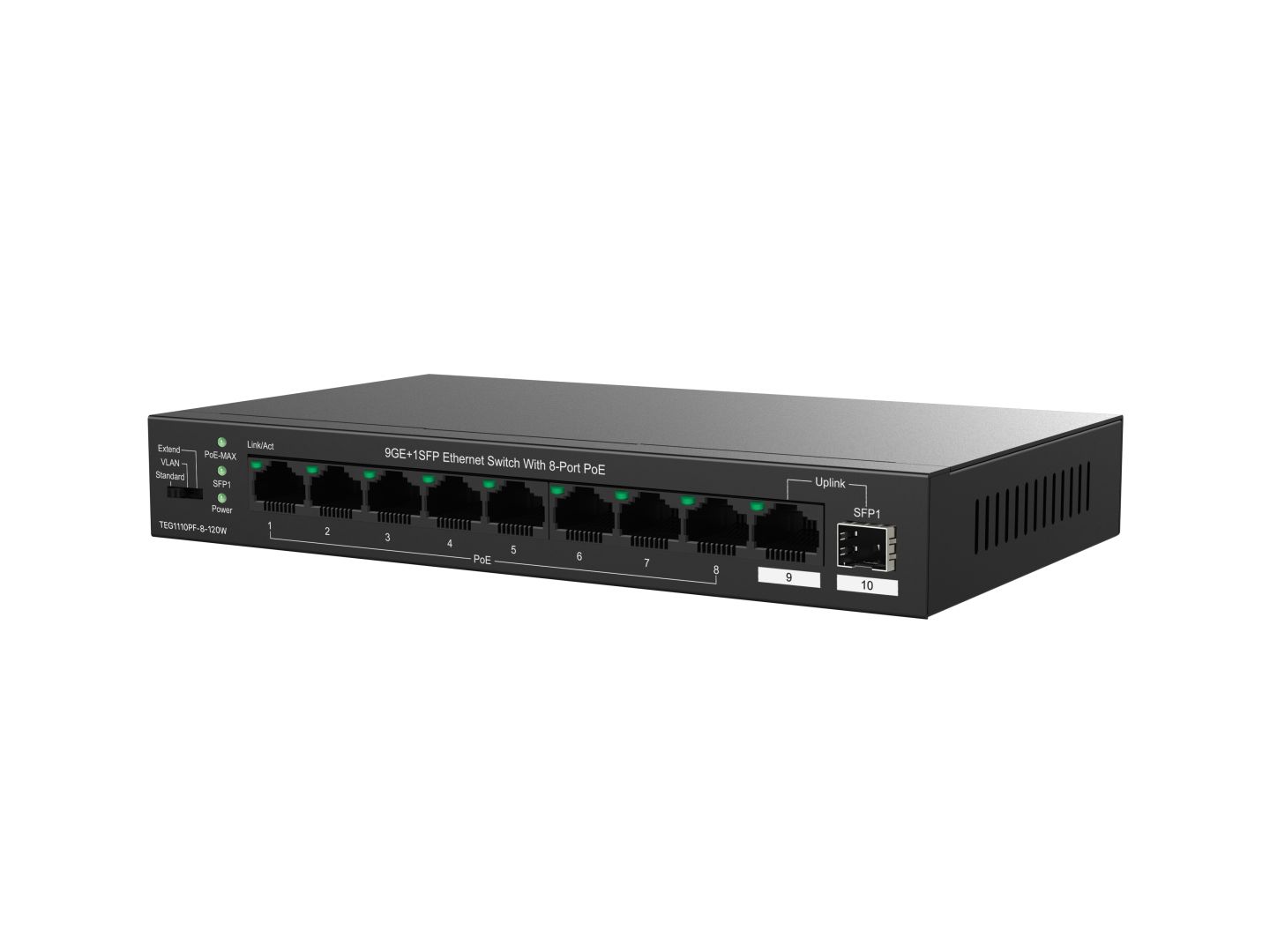 Tenda TEG1110PF-8-120W  9GE+1SFP Ethernet Switch With 8-Port PoE