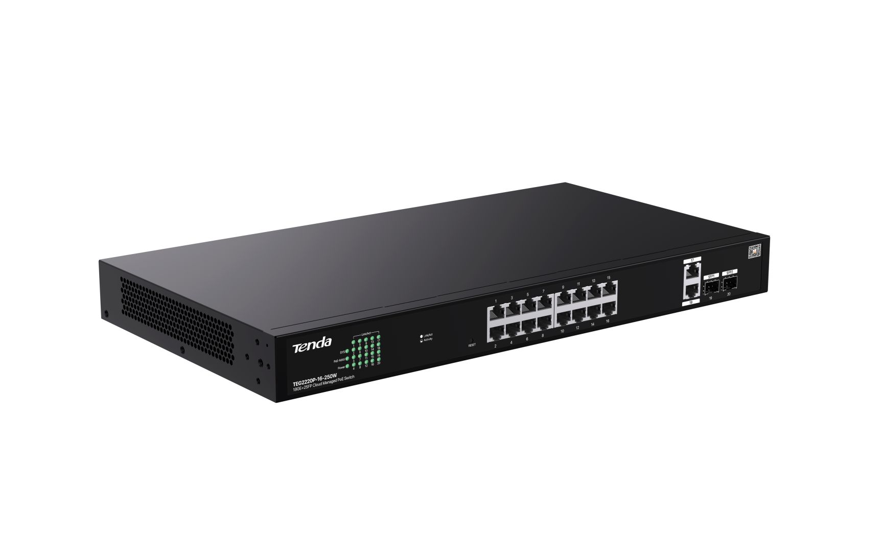 Tenda TEG2220P-16-250W 18GE+2SFP Cloud Managed PoE Switch