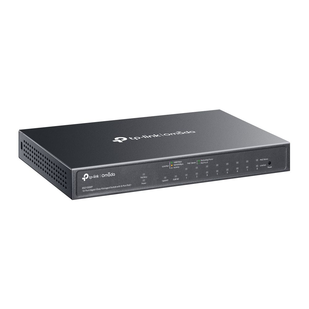 TP-Link ES210GMP Omada 10-Port Gigabit Easy Managed Switch with 8-Port PoE+