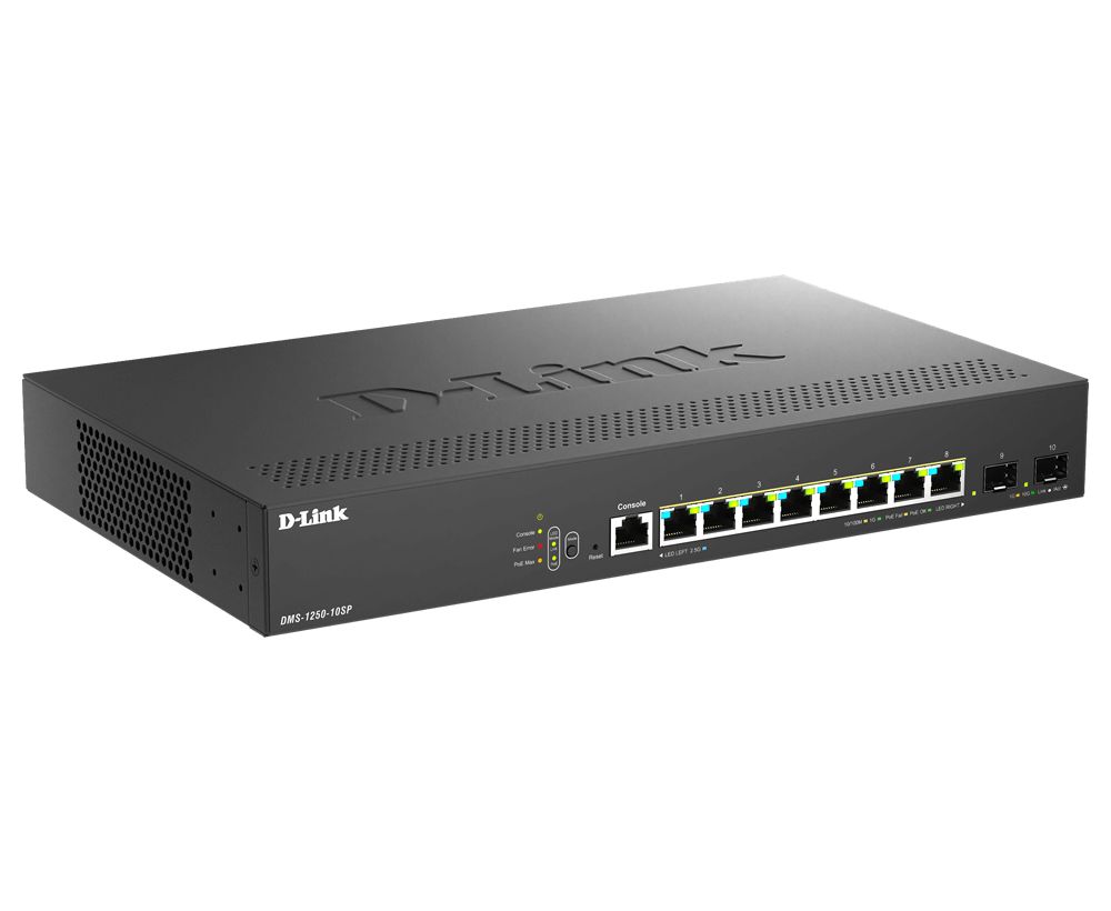 D-Link DMS-1250-10SP 8-Port Multi-Gigabit Smart Managed Switch