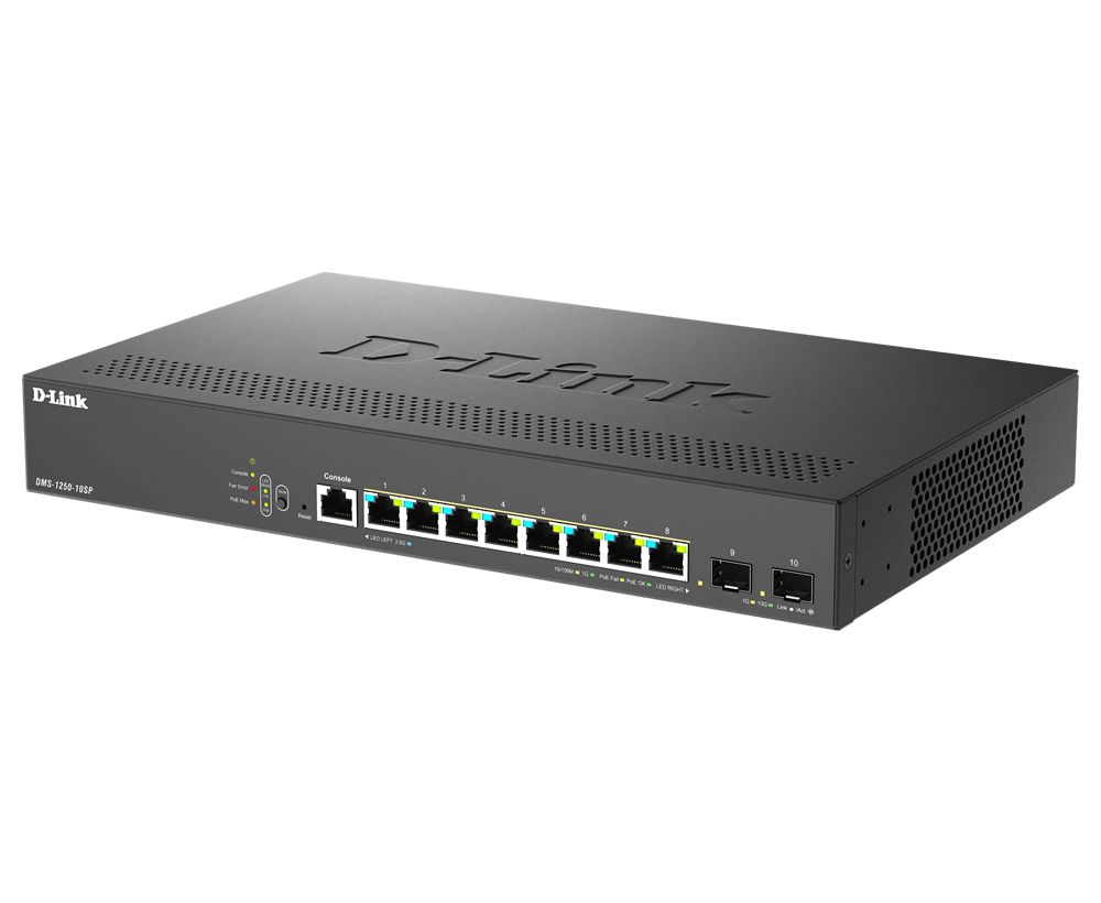 D-Link DMS-1250-10SP 8-Port Multi-Gigabit Smart Managed Switch