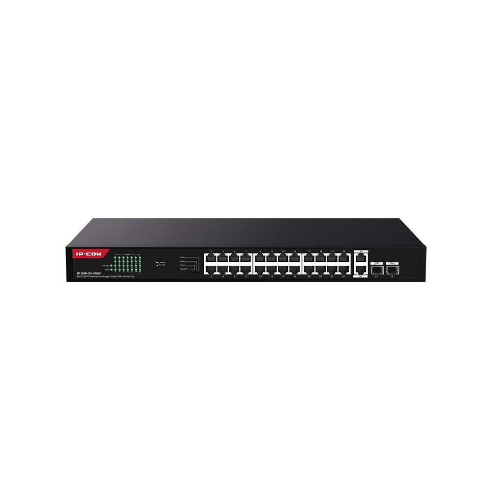 IP-COM G1128P-24-410W 26GE+2SFP Ethernet Unmanaged Switch With 24-Port PoE