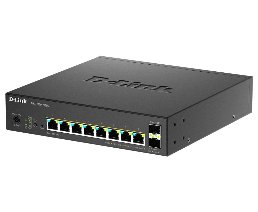 D-Link DMS-1250-10SPL 8-Port Multi-Gigabit Smart Managed Switch