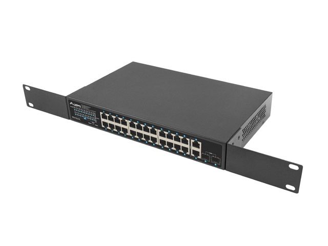 Lanberg 24X 1GB POE+/2X GB 2X SFP RACK 19