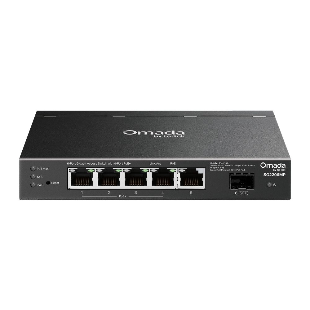 TP-Link SG2206MP Omada Access 6-Port Gigabit Switch with 4-Port PoE+