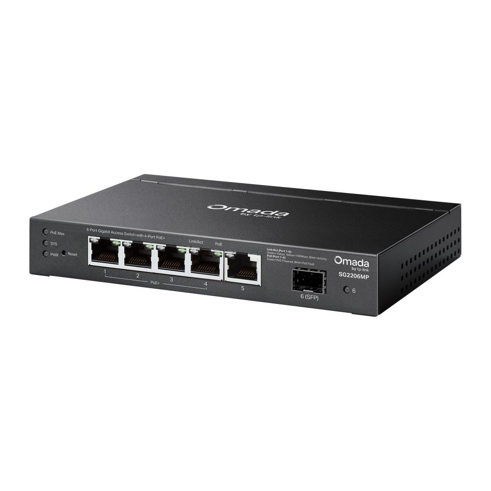 TP-Link SG2206MP Omada Access 6-Port Gigabit Switch with 4-Port PoE+