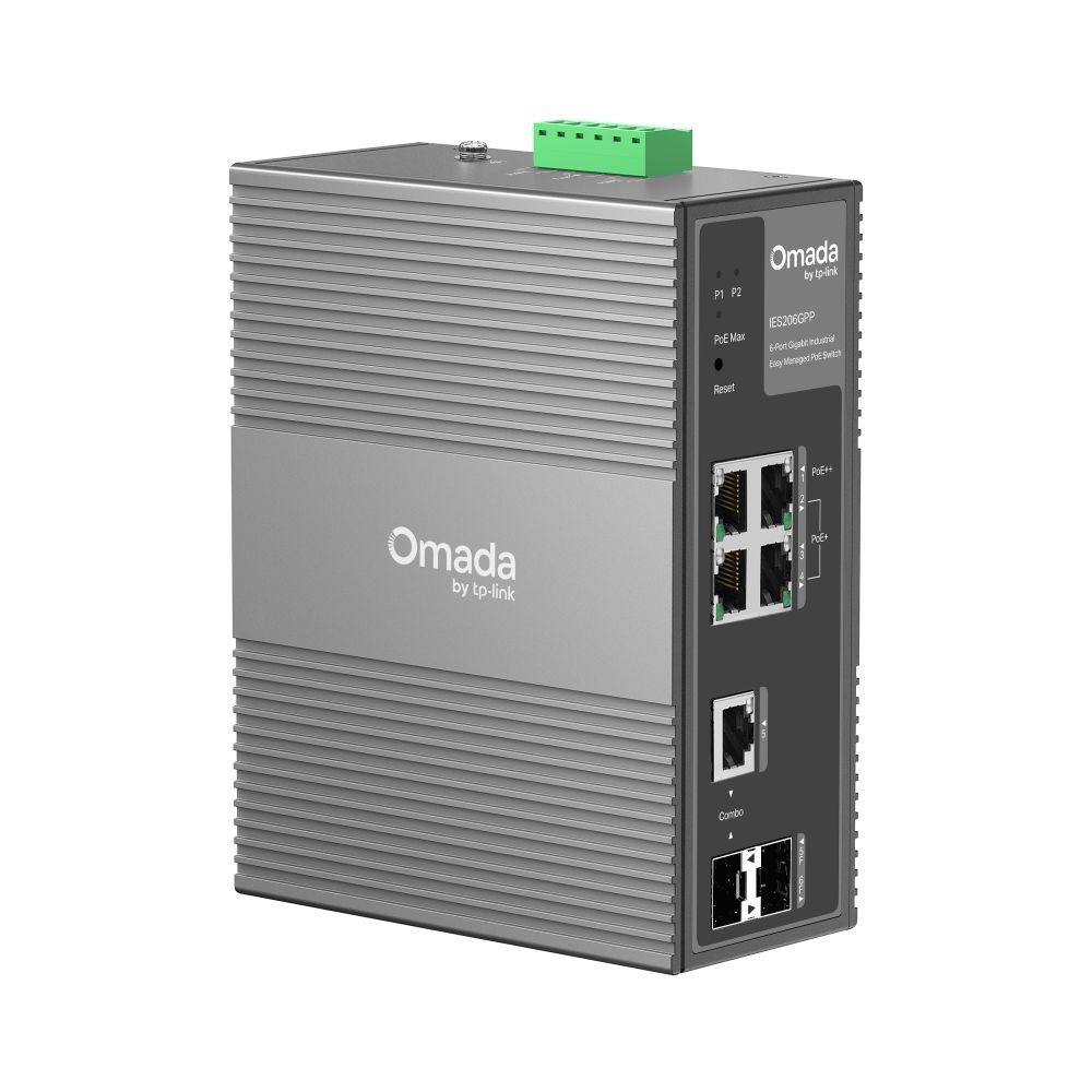 TP-Link IES206GPP Omada 6-Port Gigabit Industrial Easy Managed Switch with 3-Port PoE+ and 1-Port PoE++
