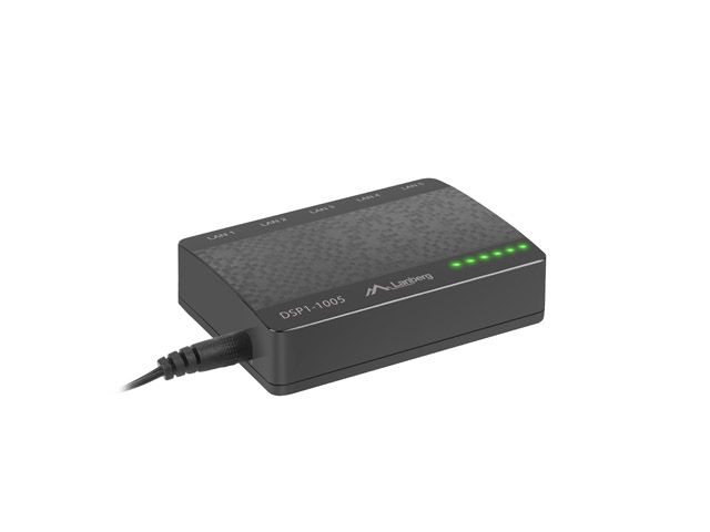 Lanberg DSP1-1005 5X 1GB/S UNMANAGED GIGABIT ETHERNET DESKTOP 5V