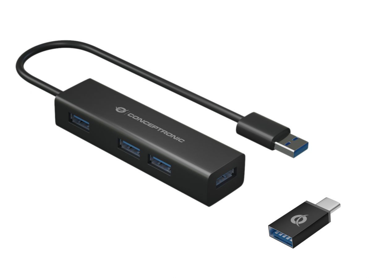 Conceptronic  4-Port USB 3.0 HUB Black