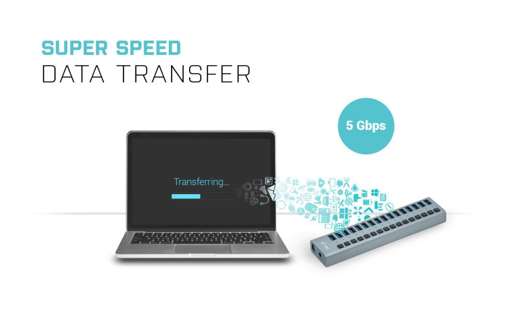 I-TEC 16 port USB 3.0 Charging Hub+Power Adapter 90W Grey