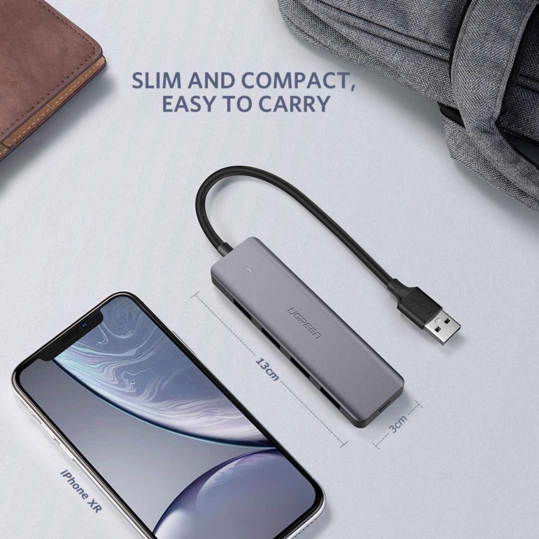 UGREEN 4-Port USB3.0 Hub with USB-C Power Supply