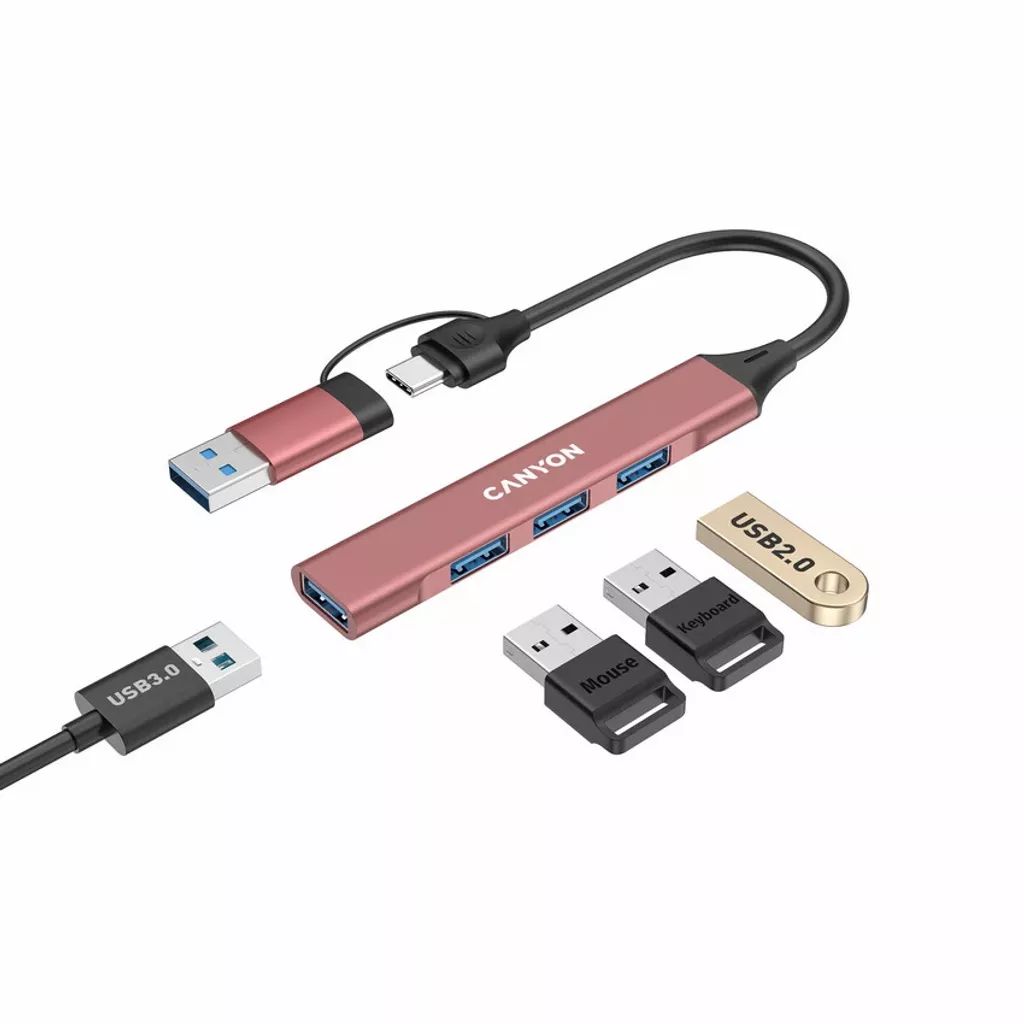 Canyon CNS-TDS02P 4-portos USB2.0 HUB Pink