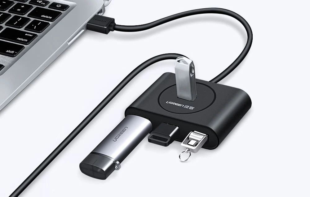 UGREEN 4-portos USB2.0 HUB Black