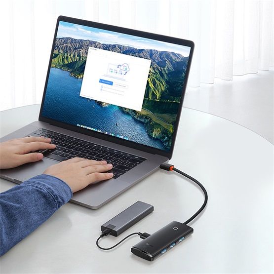 Baseus Lite Series 4in1 USB3.0 Hub Black