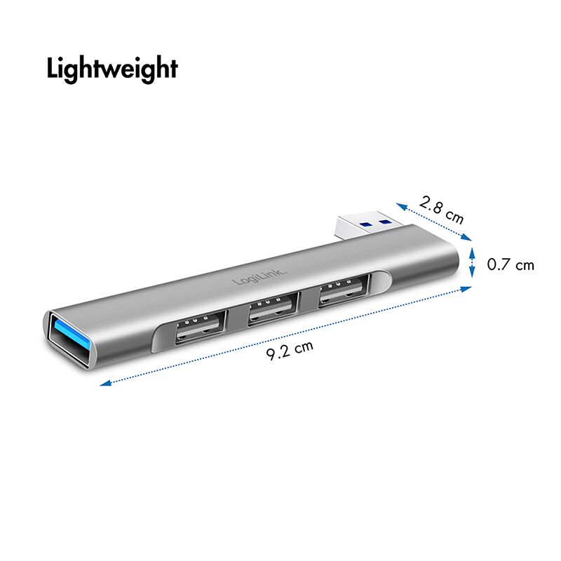 Logilink UA0436 Ultraslim 4-Port USB-A Hub Aluminium