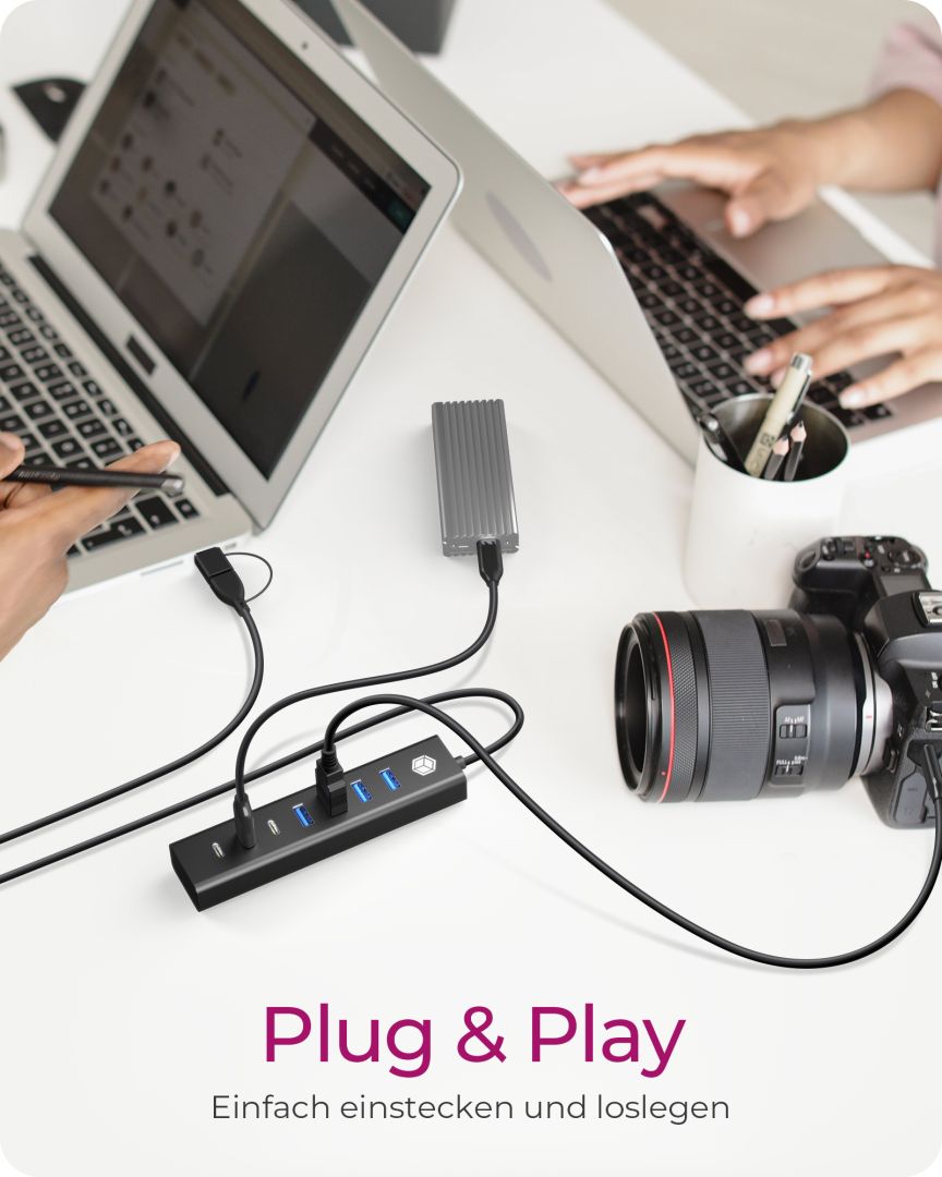 Raidsonic IcyBox IB-HUB1737-C3 7-portos USB3.2 HUB Black