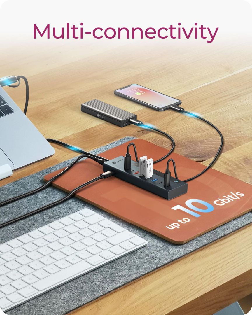 Raidsonic IcyBox IB-HUB1743-CPD 9-portos USB3.2 HUB Black