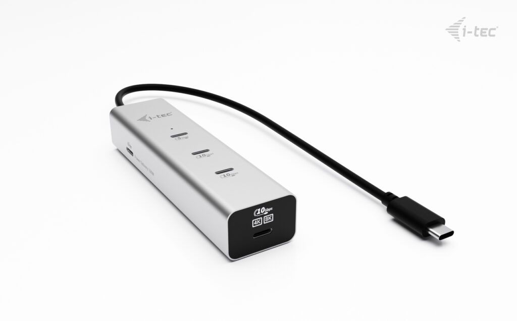 I-TEC USB-C Charging Metal HUB 5port with USB-C video 8K + Power Delivery 85W