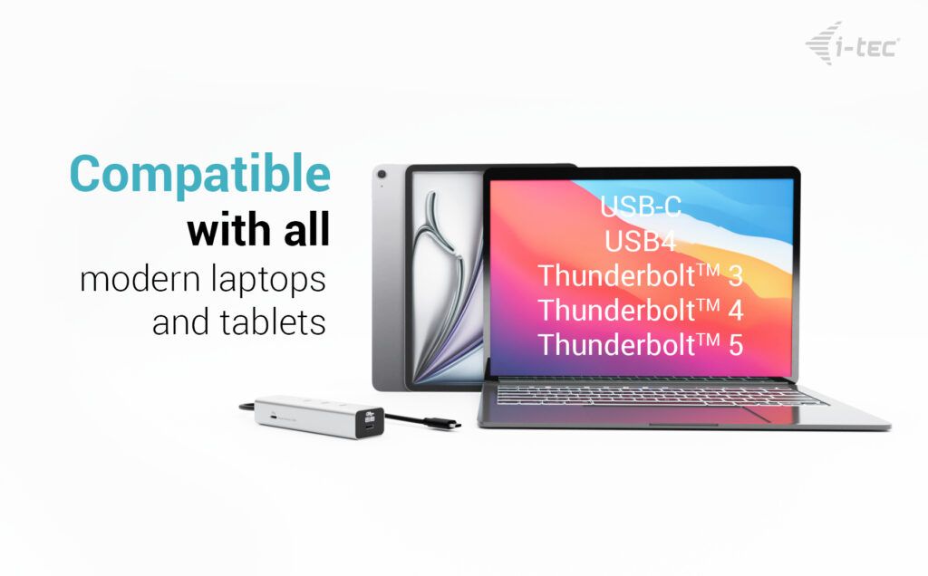 I-TEC USB-C Charging Metal HUB 5port with USB-C video 8K + Power Delivery 85W