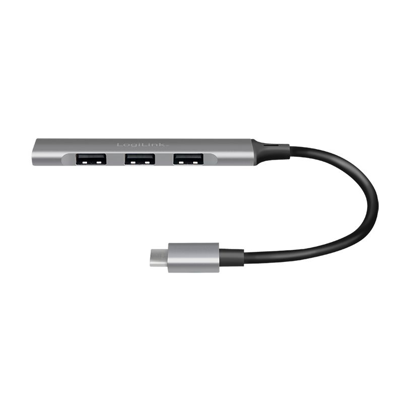 Logilink UA0392 USB 3.2 Gen1 Type-C 4-port slim hub Grey
