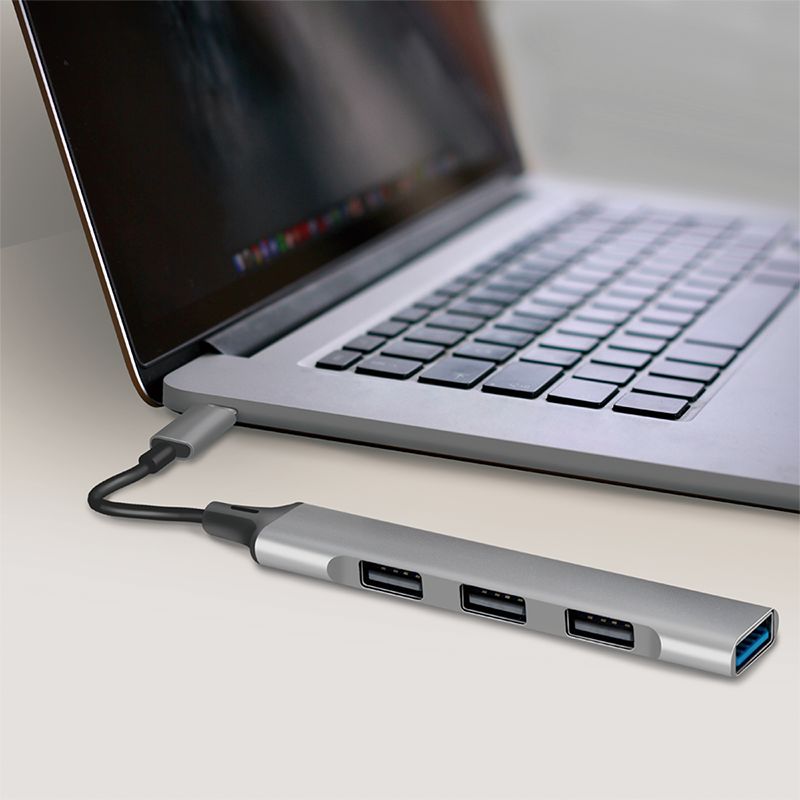 Logilink UA0392 USB 3.2 Gen1 Type-C 4-port slim hub Grey