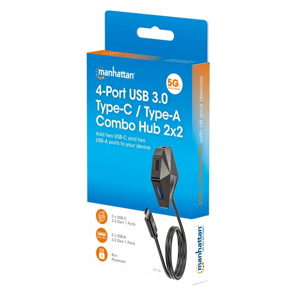 Manhattan 4-portos USB3.0 HUB Black