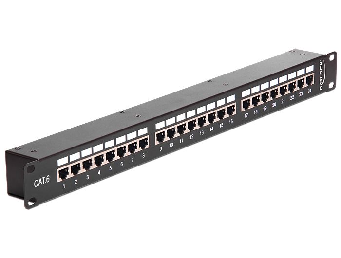 DeLock 24-port Patch Panel 1U Black 