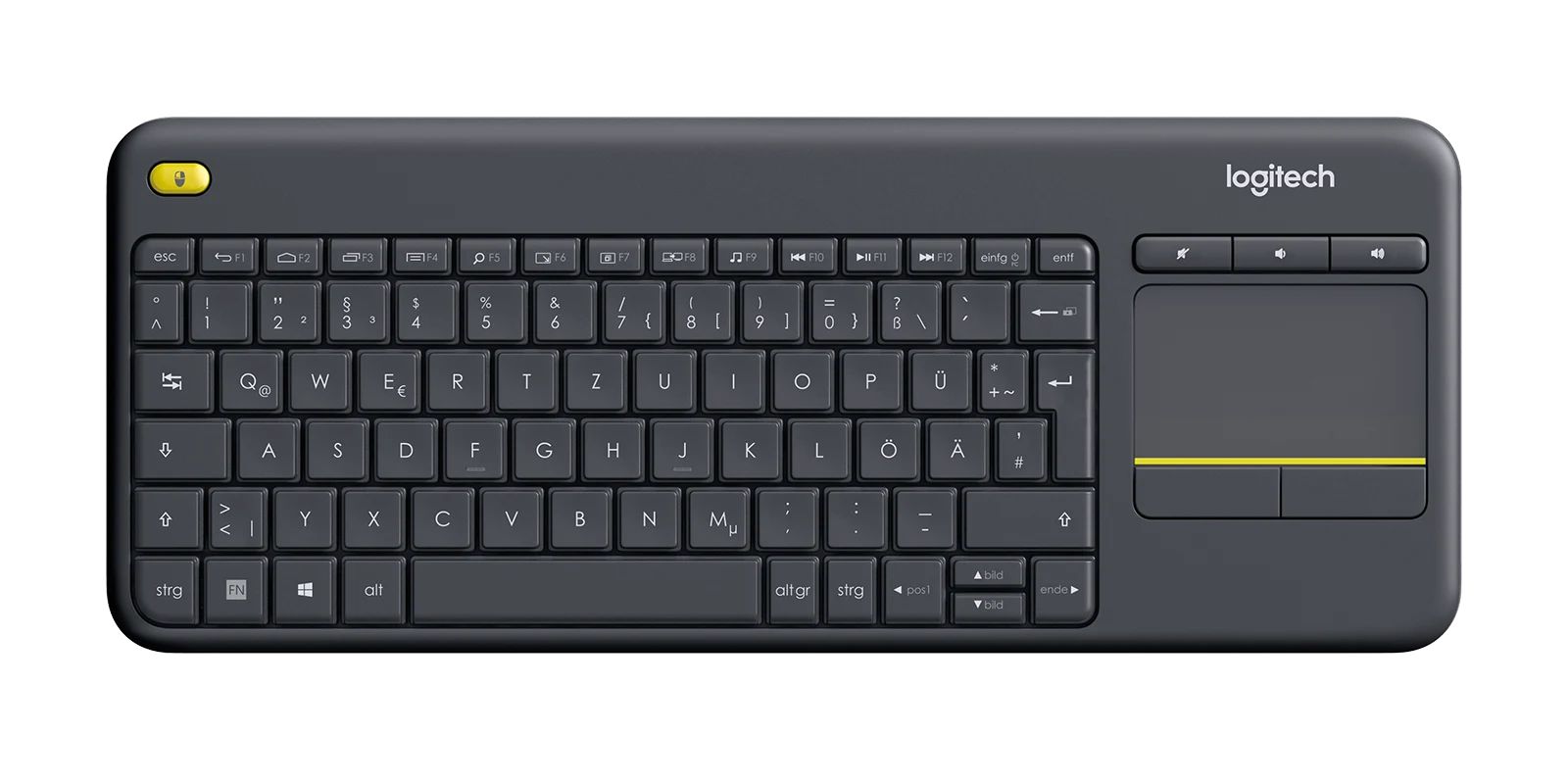 Logitech K400 Plus Wireless Touch Keyboard Black DE