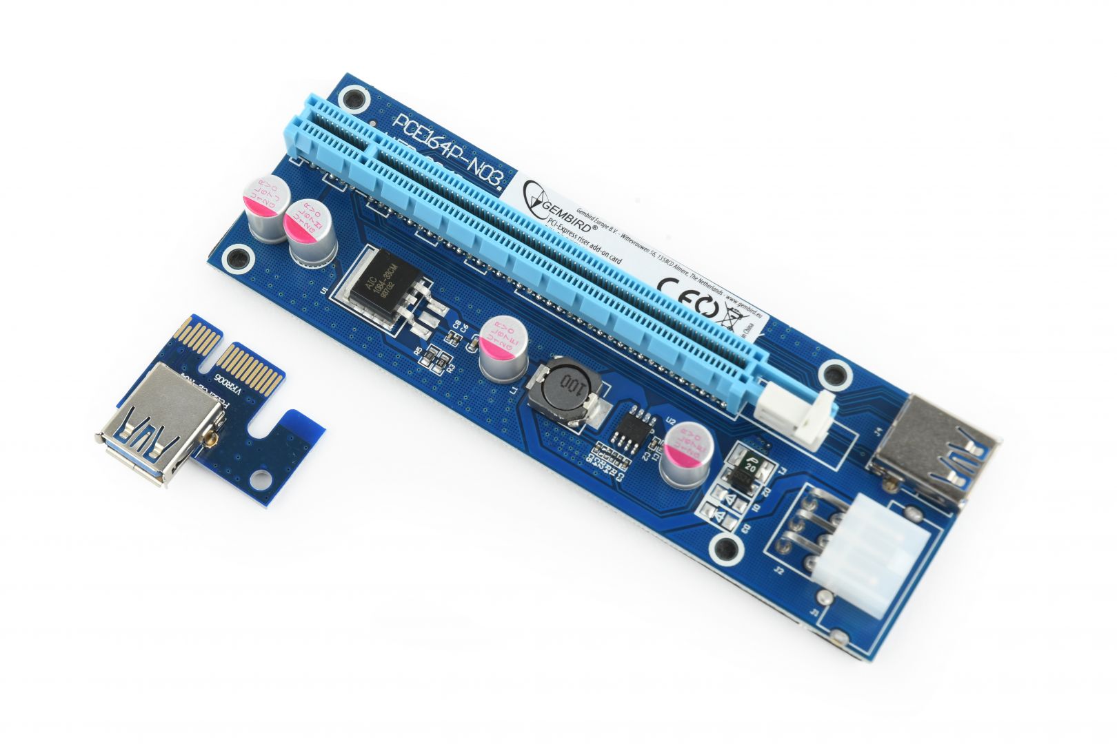 Gembird RC-PCIEX-03 PCI-Express riser add-on card, PCI-ex 6-pin power connector