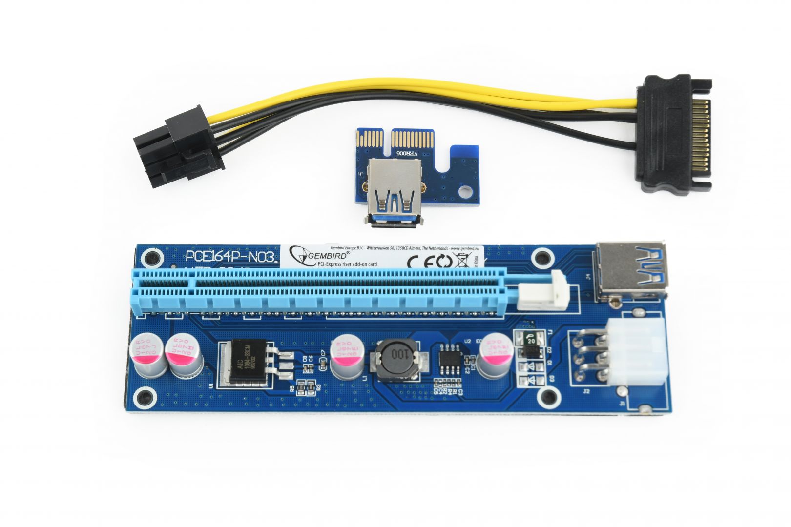 Gembird RC-PCIEX-03 PCI-Express riser add-on card, PCI-ex 6-pin power connector