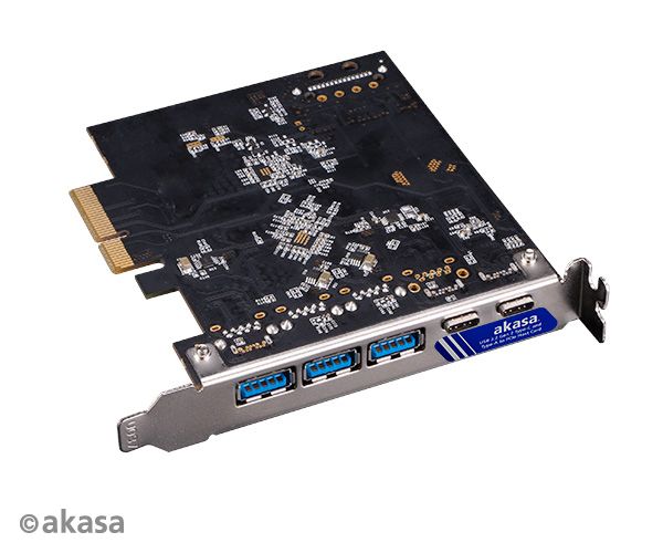 Akasa USB 3.2 Gen 2 Type-C and Type-A to PCIe Host Card