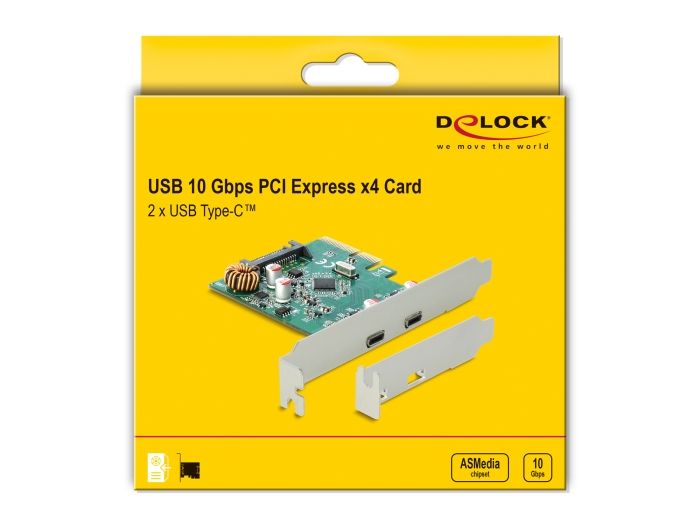 DeLock PCI Express x4 Card to 2 x external USB 10 Gbps USB Type-C female