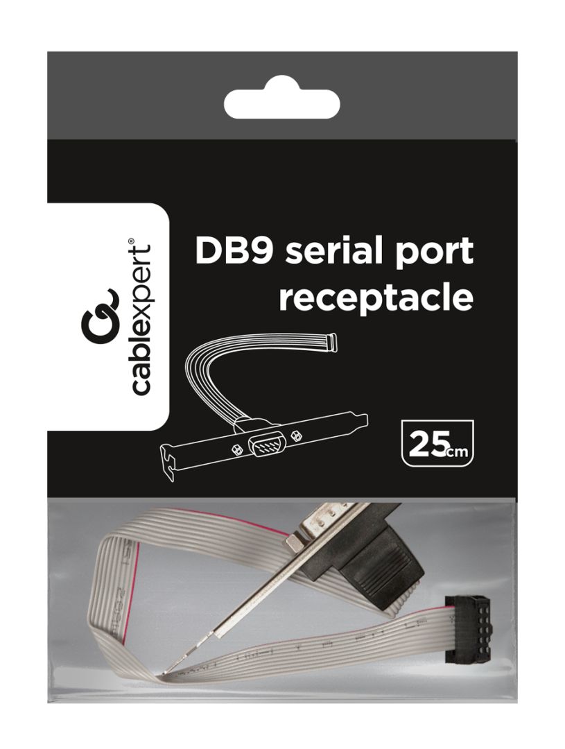 Gembird DB9 Serial Port Receptacle on Bracket