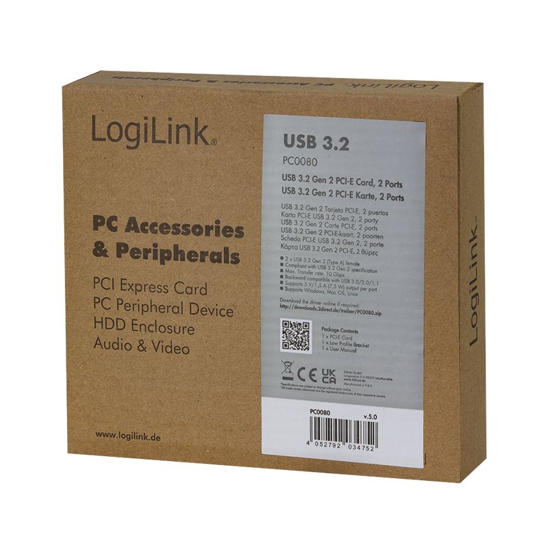 Logilink PCI Express Card 2x USB 3.2 Gen2
