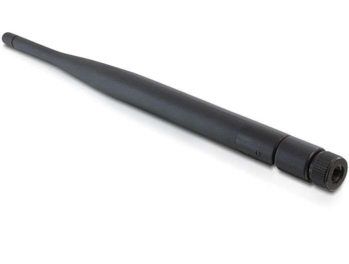 DeLock WLAN 802.11 ac/a/b/g/n Antenna RP-SMA plug 4 - 5 dBi omnidirectional with tilt joint Black