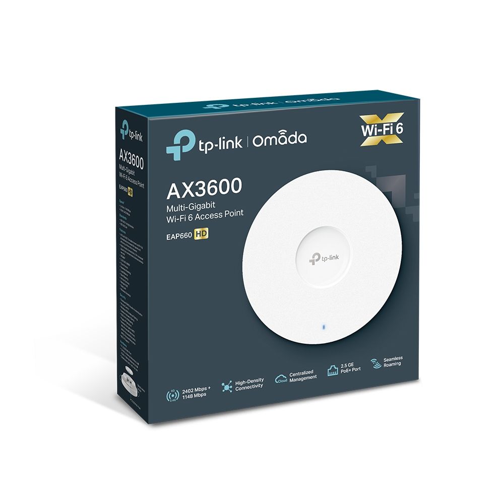 TP-Link EAP660 HD AX3600 Wireless Dual Band Multi-Gigabit Ceiling Mount Access Point White
