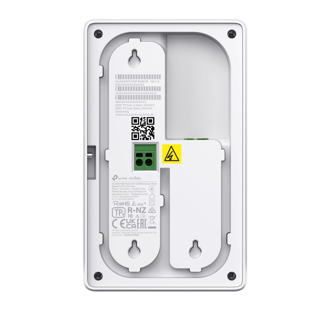 TP-Link EAP625GP-Wall Omada AX1800 Wi-Fi 6 Wall Plate GPON Access Point