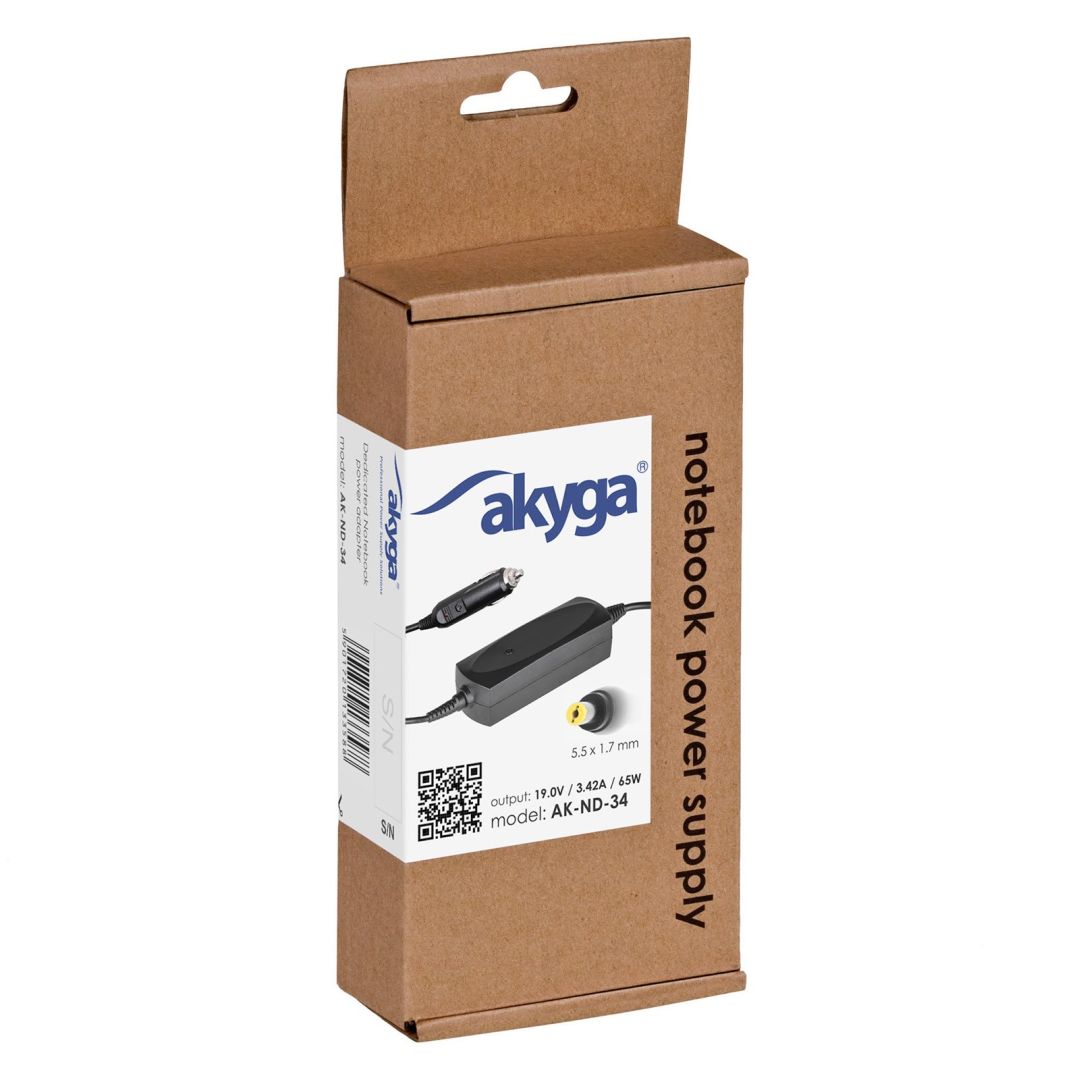 Akyga AK-ND-34 19V / 3,42A 65W 5,5x1,7mm Acer autós notebook töltő