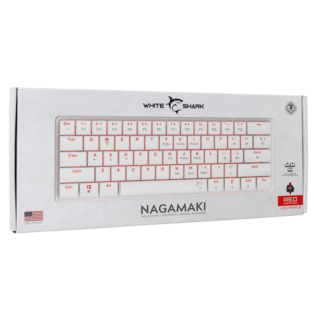 White Shark Nagamaki RGB Gaming keyboard Black US