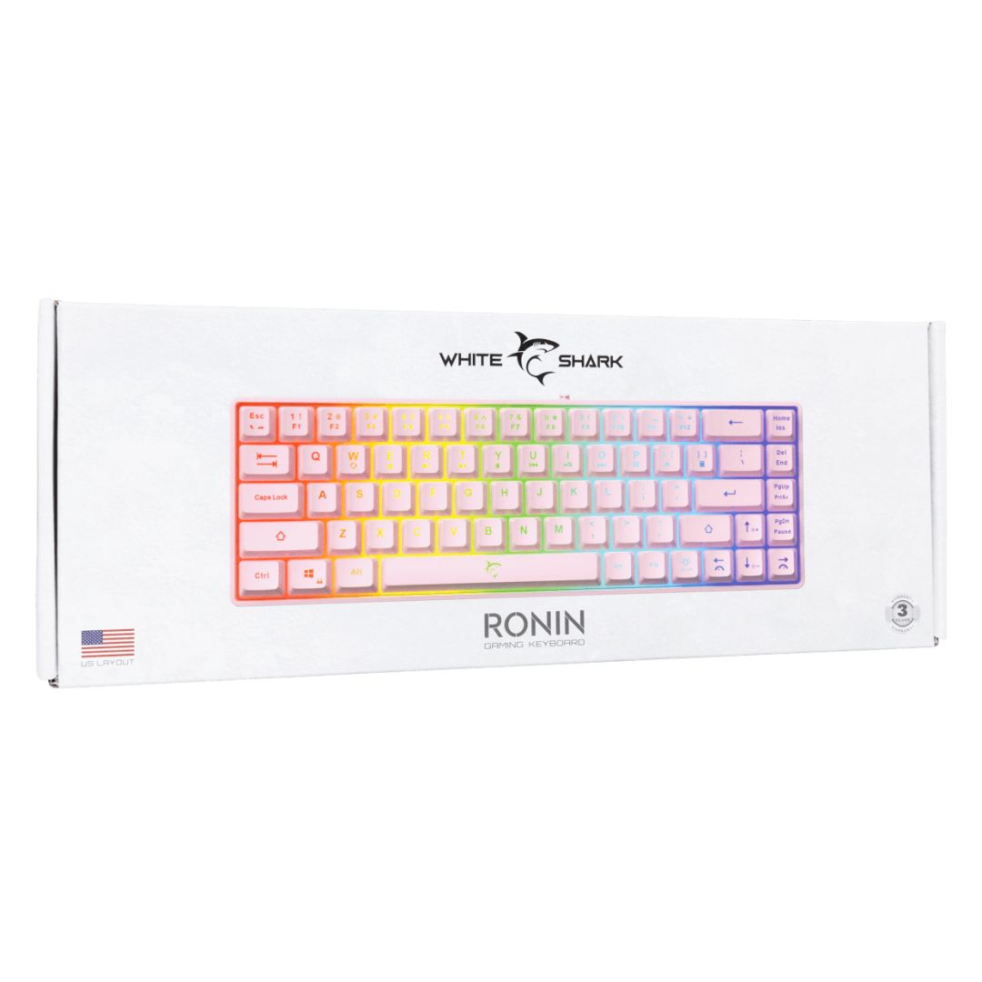 White Shark Ronin RGB Gaming keyboard Pink US