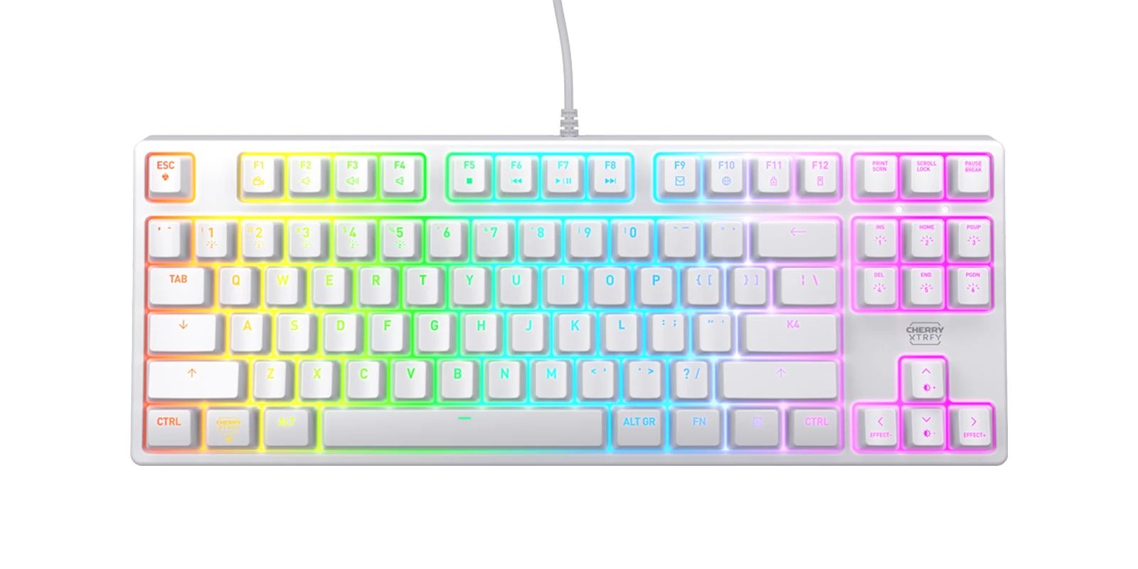 Cherry XTRFY K4V2 Mechanical Gaming RGB Keyboard White US