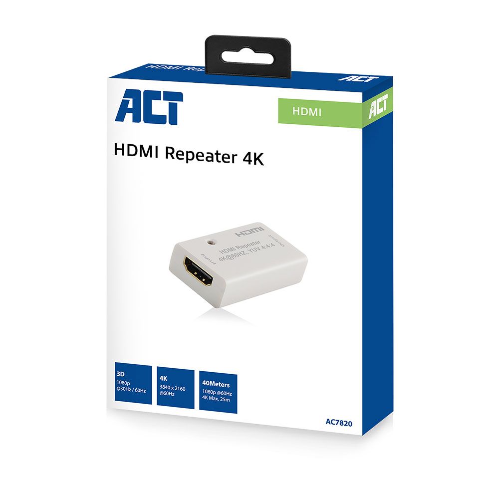 ACT AC7820 HDMI 2.0 Repeater 40m 3D/4K Grey