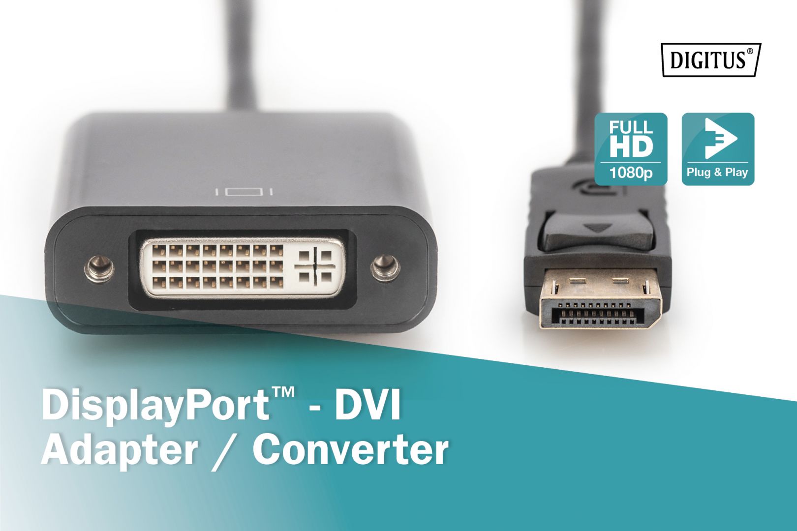 Assmann DisplayPort adapter cable, DP - DVI (24+5)