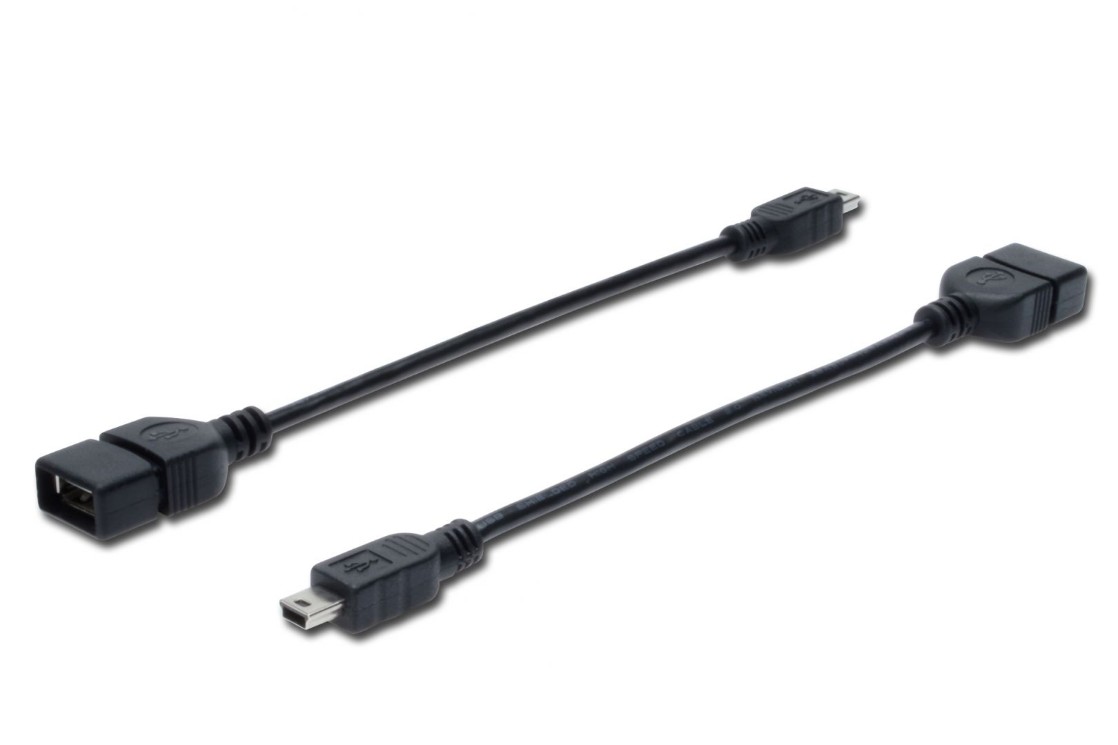 Assmann USB 2.0 adapter cable, OTG, type mini B - A