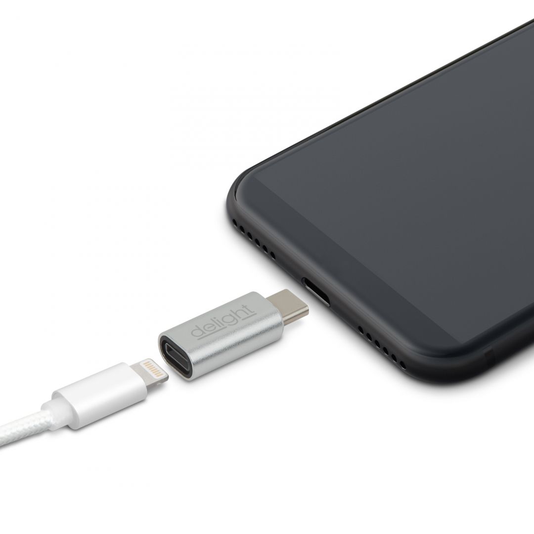 Delight USB Type-C - iPhone Lightning adapter Silver
