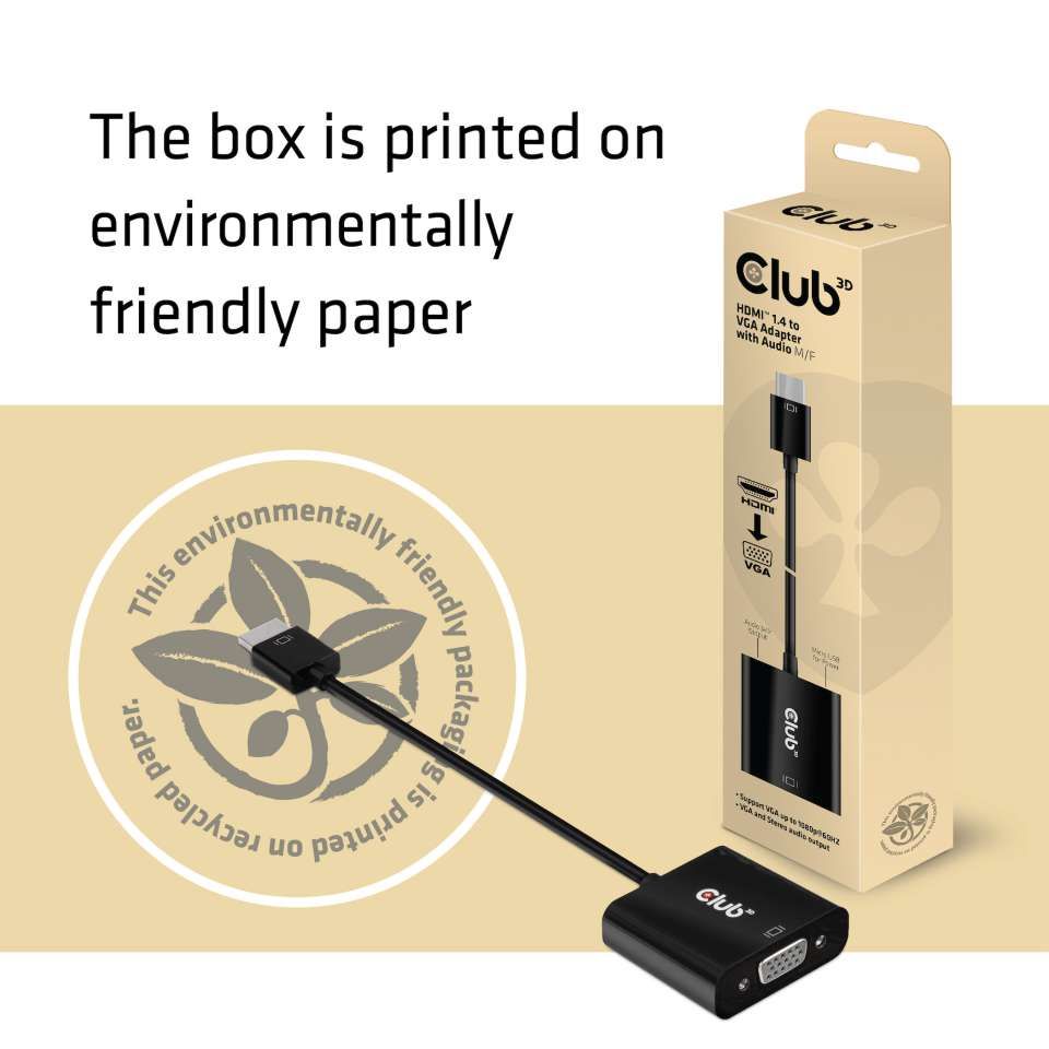 Club3D HDMI 1.4 to VGA Adapter with Audio M/F