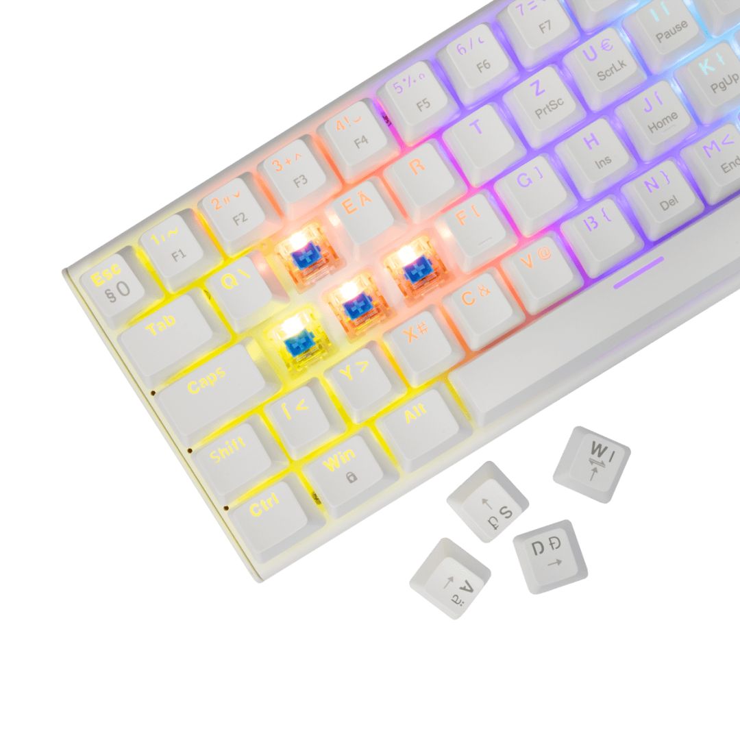 White Shark Wakizashi 2 Blue Switches Gaming Keyboard White HU