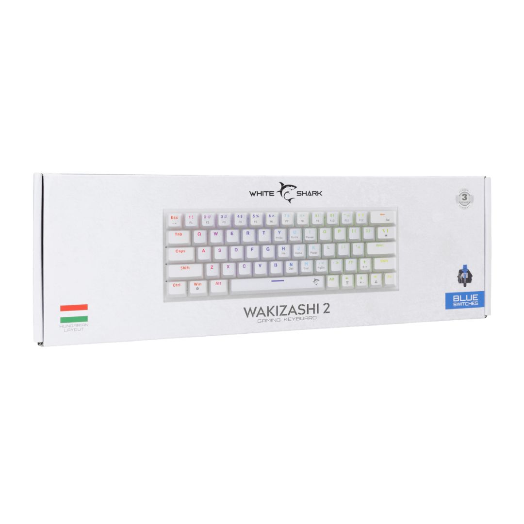White Shark Wakizashi 2 Blue Switches Gaming Keyboard White HU
